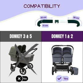 PROTEC TIF | Neoprene Handlebar Fitted Covers Compatible with Bugaboo Donkey | to Fit Over The Original Rubber |