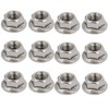 TOP-VIGOR 12Pcs M10 x 1.25mm Fine Thread Flange Nuts, 304