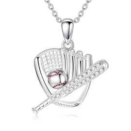 LONAGO Softball Necklace Sports Baseball Pendant Necklace Jewelry Gift for Women
