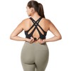 Yvette Sports Bra High Impact Adjustable Criss Cross Back, Full