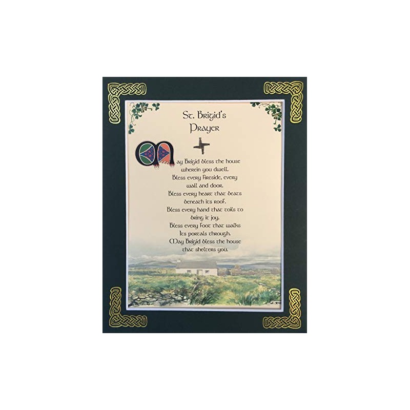 St. Brigid's Prayer - 8x10 Blessing with Green Matting