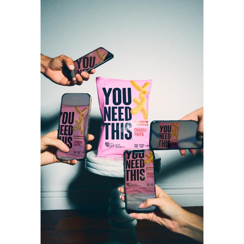 YOU NEED THIS Cinnamon Churro Puffs, 4 Oz Bag (Pack