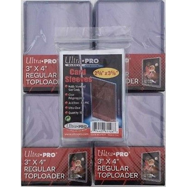 Toploaders - 100 Ultra Pro 3 X 4 Plastic Cases with100 Soft Card Sleeves for Trading Cards by Ultra Pro