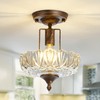 UOFUS Glass Ceiling Light Fixture Vintage Small Semi Flush Mount