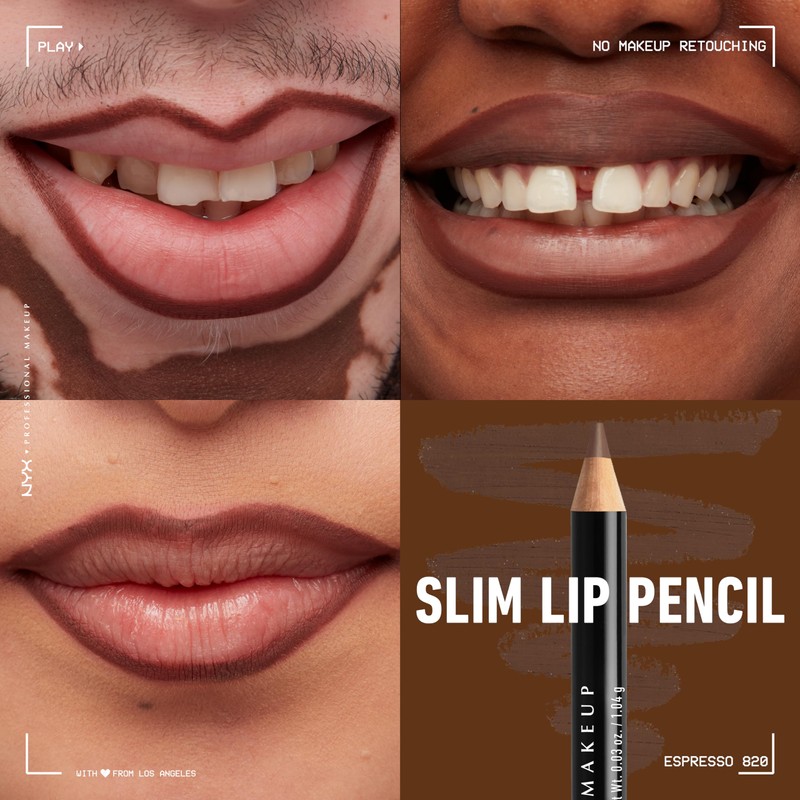 NYX PROFESSIONAL MAKEUP Slim Lip Pencil, Long-Lasting Creamy Lip Liner