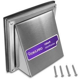 Vioks.pro Ventilation Grille 150 mm Stainless Steel with Backflow Flap - Cover Extractor Hood Exterior, Extractor Flap for 100 Round Connection System