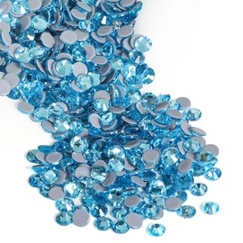 Beadsland Hotfix Rhinestones, 1440pcs Flatback Crystal Rhinestones for Crafts Clothes DIY Decorations, Aquamarine, SS20, 4.6-4.8mm