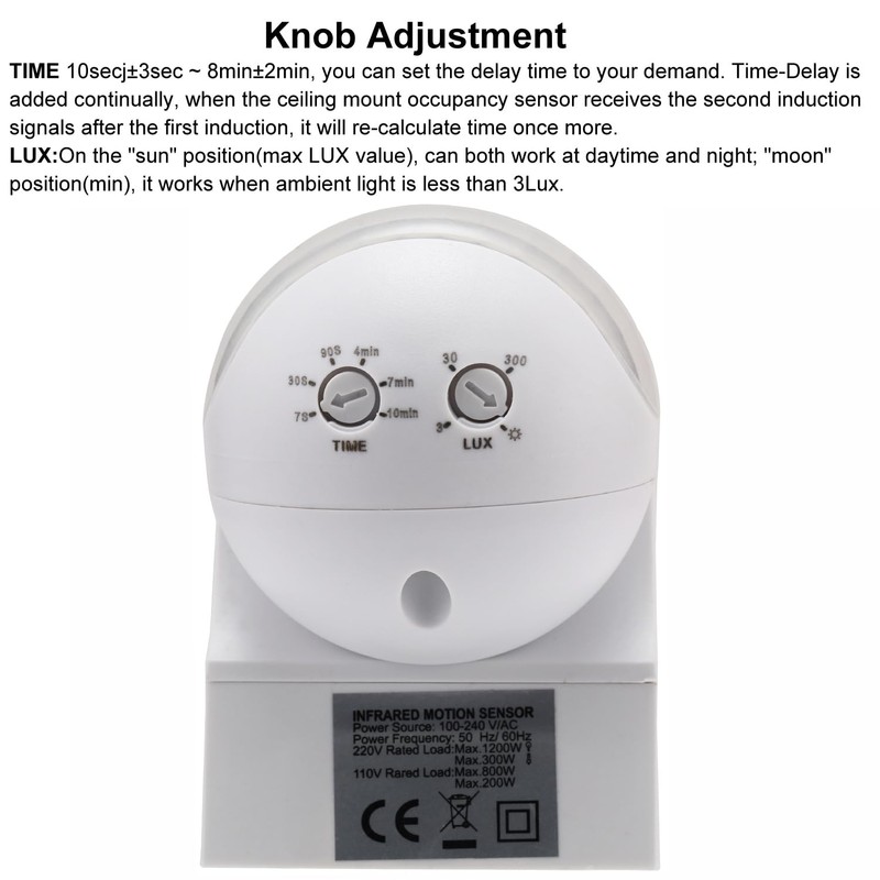 Greluma 1 Piece IP44 Waterproof PIR Infrared Motion Sensor Indoor