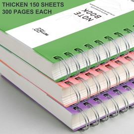 RETTACY B5 Dotted Notebook, Bullet Dot Grid Journal, Wirebound Spiral Notebooks 300Pages /150 Sheets for Writing,100gsm, PVC Hardcover, for Women Men Work Office School,19 x 25 cm - Green