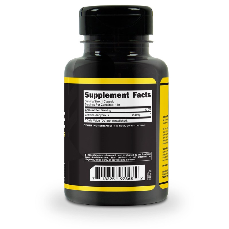 Primaforce Caffeine Pills 200mg, 180 Capsules