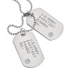 COOLSTEELANDBEYOND Satin Two-Pieces Mens Military Army Dog Tag Pendant Necklace