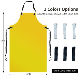 VICOGARAD 2 Pack Heavy Duty Vinyl Waterproof Apron 47 Inch, Oil & Chemical Resistant Work Apron for Unisex Adult, Extra Long PVC Aprons with Adjustable Bib for Dishwashing, Dog Grooming, Butcher, Lab