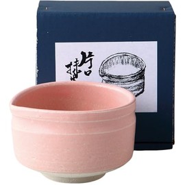 Ale-net Matcha Bowl (W x D x H): 4.8 x 4.3 x 3.0 inches (12.2 x 10.8 x 7.5 cm), Peach Neri, Katakuchi Matcha Bowl, Pottery, Mino Ware, Made in Japan