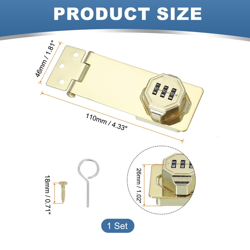 MECCANIXITY Password Rotary Hasp Locks, Mechanical Cabinet Combination Latch Locks