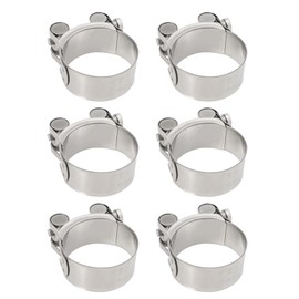 LT Easiyl 6PCS Stainless Steel Bolt Clamp Exhaust Pipe Clamp Hose Clamps For Motorcycle Industry Automobiles Construction Machinery 44-47mm Chuck Jaw Clamps Band Width 22 mm