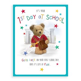 Regal Publishing Cute School Card First Day At School - 8 x 6 inches, C80980, Teal