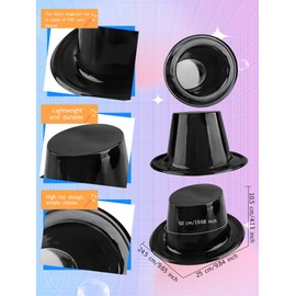 SGBETTER 20 Pcs Kids Plastic Top Hats Bulk Tuxedo Costume Hat Dress Up Black Magician Hat for Child Cosplay Stage Performance