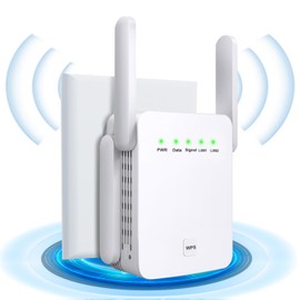 2025 Upgraded WiFi Extender Booster - Internet Booster with Ethernet Port - 4 Antennas WIFI Booster Range Extender - Wireless Signal Booster Easy Setup (4 Antennas)