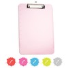 Plastic Clipboard Standard Size Pink, Translucent Low Profile Clip Board,