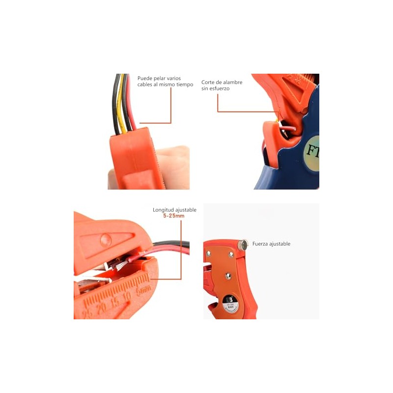 Pelacables Automático,Pelacables Profesional Rápida Acción,Pelado y Corte Rápido,Herramienta 2 En