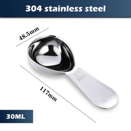 NEOUZA Kaffeeschaufel 3 Stück, Edelstahl 30ml Espressolöffel, Esslöffel Messlöffel für Kaffeebohnen, losen Tee, Zucker, Mehl