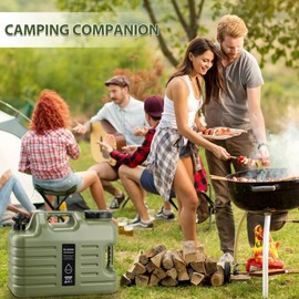 Lufstd 5 Gallon Water Jug with Spigot, Portable Camping Water Containers, No Leakage Food Grade Camping Water Tank for Vehicle, Car, Outdoor Hiking, Picnic, Emergency, Green