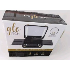 Glo Tech Beauty Case With LED Mirror Black Opened Box