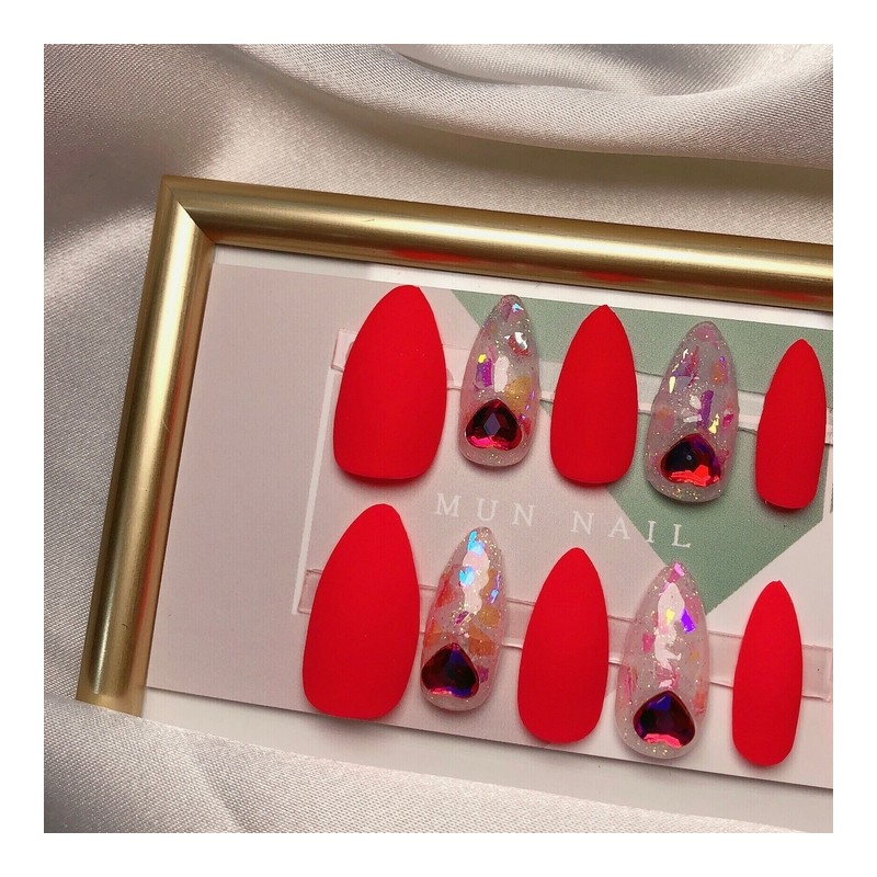 MunNail Neon Heart Nail ❤ - Short Oval / MunNail