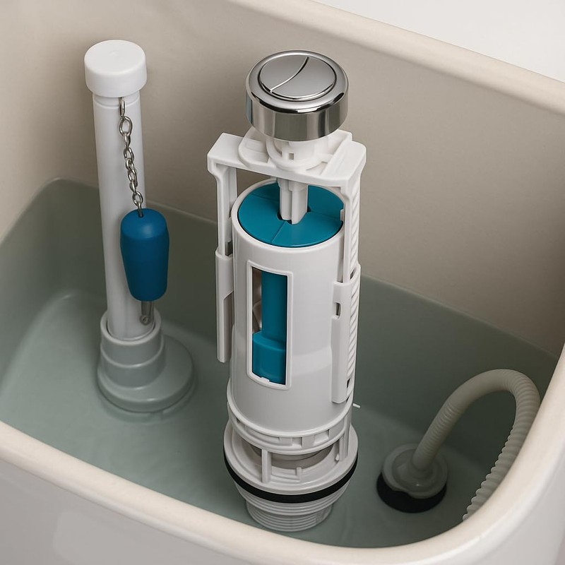 Kudos-Trading Dual Flush Universal Adjustable Cistern Valve Water-Saving, Easy Installation