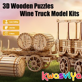 3D Wooden Puzzles Wine Truck Model Kits, Wooden Train Sets for Adults and Teens, Educational Brain Teaser Assembly Model, Gifts for Christmas/Birthday