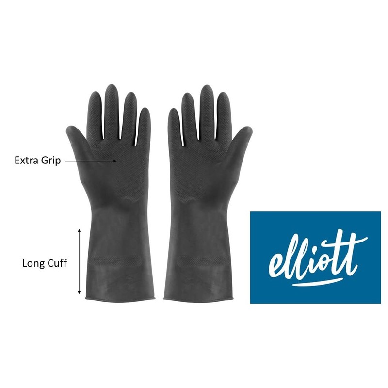 Elliott Heavy Duty Household and Maintenance Rubber Gloves, Medium Size