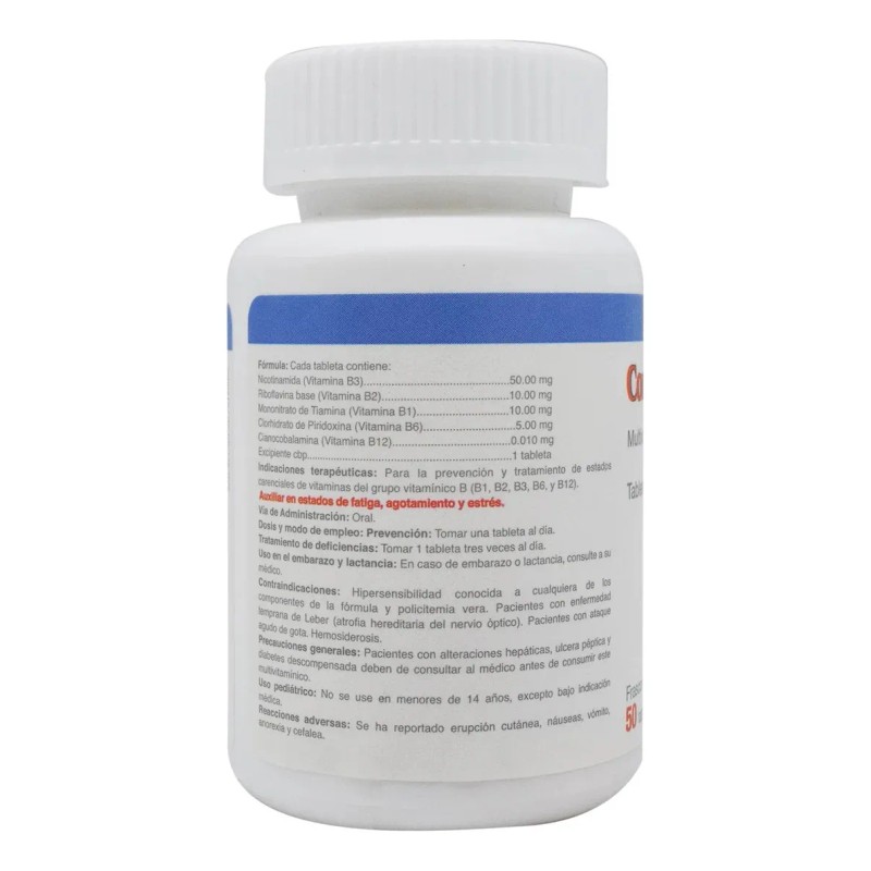 Multivitaminico Complejo B Y B12 50 Tabletas Salud Natural Sin