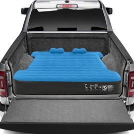 QUYDDC Short Truck Beds Inflatable Air Mattress for Outdoor with Pump & Carry Bag | 5.5ft to 5.8ft Truck Box | Durable and Waterproof | F150 | Silverado | Sierra| Ram | Cheyenne |Titan|Tundra -Blue