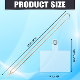 Cell Phone Lanyard, Gold Metal Chain Lanyard with Lanyard Patch Phone Crossbody Strap Neck Cross Body Phone Lanyard Cellphone Wrist Strap Anti-lost Phone Chain Accessories for Woman Most Phones