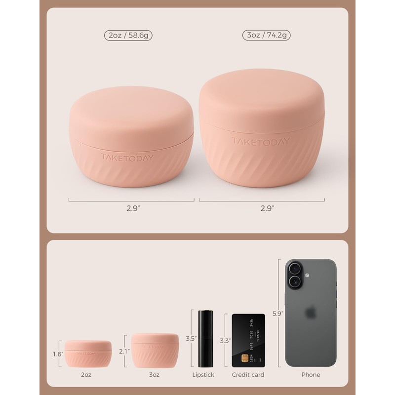 TakeToday Travel Containers for Toiletries, Leak-proof, TSA Approved, Refillable Silicone