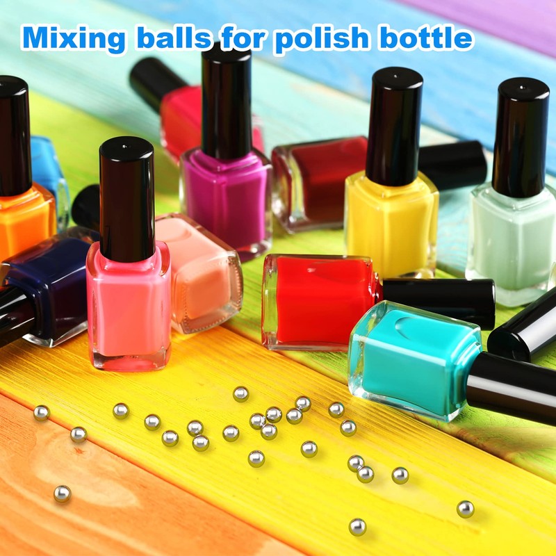 PAGOW 125PCS Paint Mixing Balls Nail Polish 316 Stainless Steel