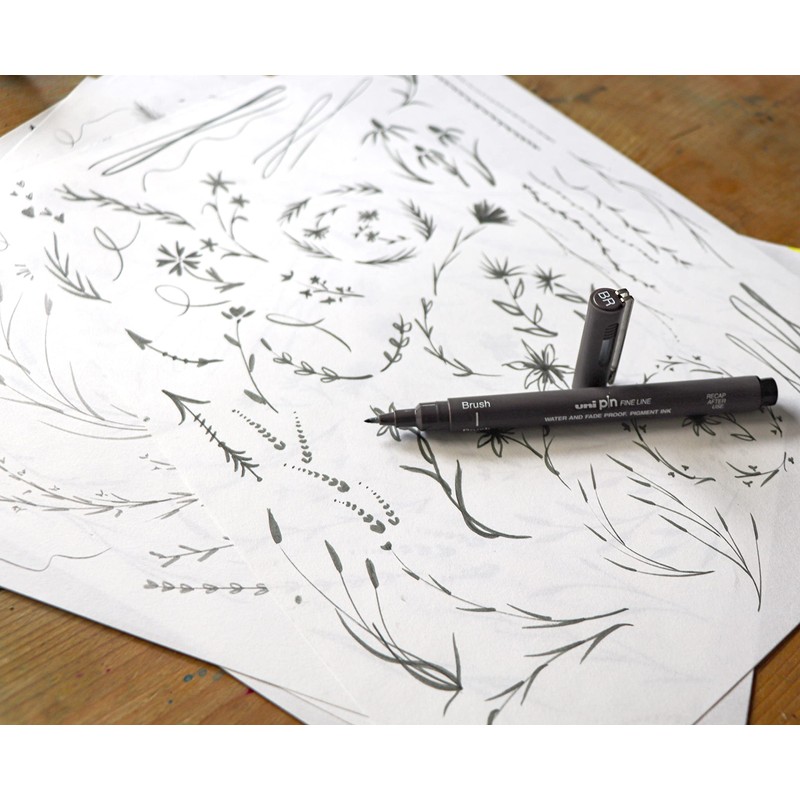 uni-ball Intense Charcoal, 3 Pack Uni-PIN Fineliner Drawing Pen, Dark