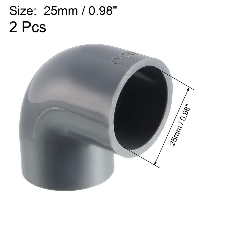 sourcing map PVC Pipe Fitting 25mm Slip Socket 90 Degree
