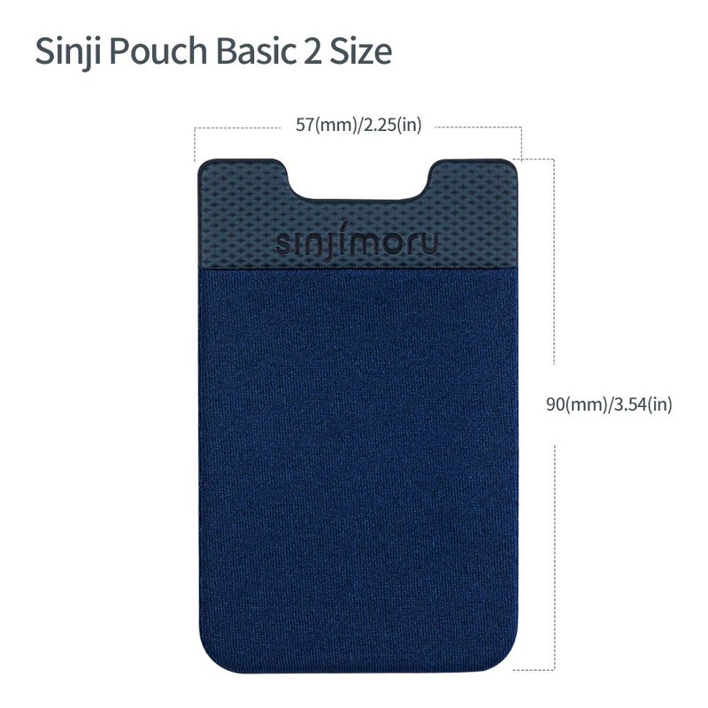 Sinjimoru Pocketbook Type Card Holder, Back Adherent Card Storage Case,