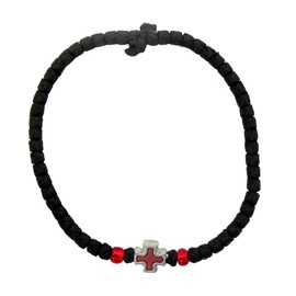 Handmade Blessed Christian Orthodox Greek Komboskoini Prayer Rope Chotki 33 Knots Black - 5605