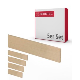 Gedotec Wooden strips for crafting, wooden boards for building made of beech wood, 95 cm, pack of 5, 5 x 30 x 950 mm, basic, versatile wood for crafting and building various objects