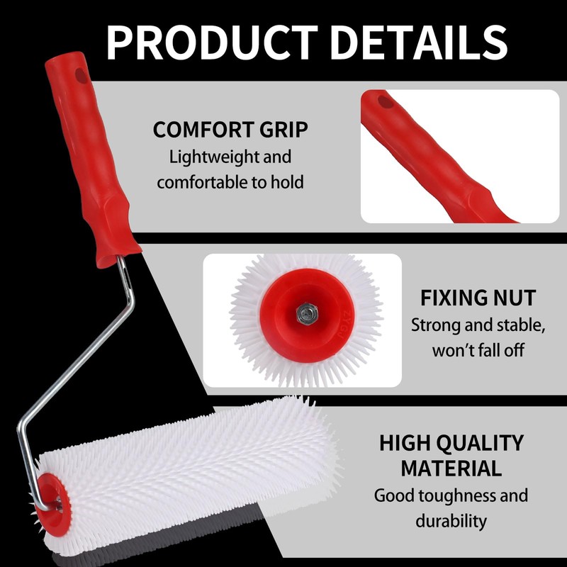Trendecor 230mm Spiked Roller Self Levelling, Spiked Roller with 1.3