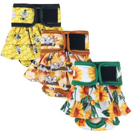 Langsprit Washable Female Dog Diapers (3 Pack) - Reusable, Highly Absorbent Period Dog Diapers