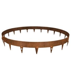 Core Edge Garden Tree Rings Border Edge|Steel Ring Gardening Outdoor Plants Edging|Water Retention Plants Trees Shrubs Bushes| (1200mm Diameter (4 Sections), Corten)