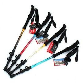 Duralumin hiking stick flip lock straight ultra-light hiking stick flip lock Hiking stick (1P)/blue