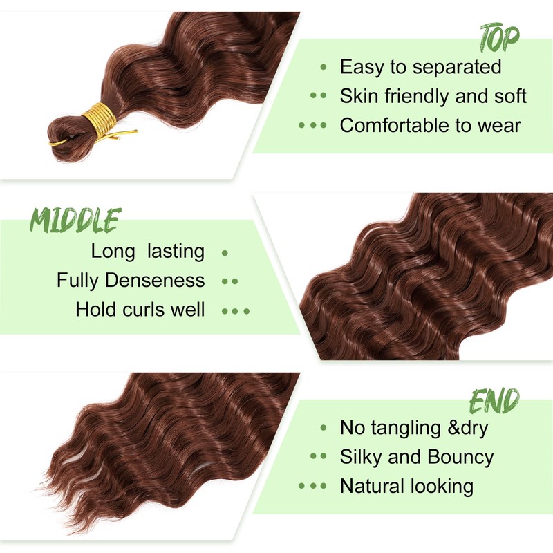 Eerya Long Curly Braiding Hair 20 Inch 2 Packs Deep