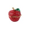 QIFU Classical Red Apple Style Enameled Trinket Box Hinged, Unique