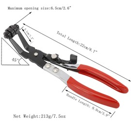 Auto Vehicle Tools Hose Clamp ClipTools,45° Angle Flat Belt Hose Clamp Pliers, Use in narrow locations for Car Coolant Fuel Oil Water Pipe Repair Tools (45° Angle-Bent Pliers)