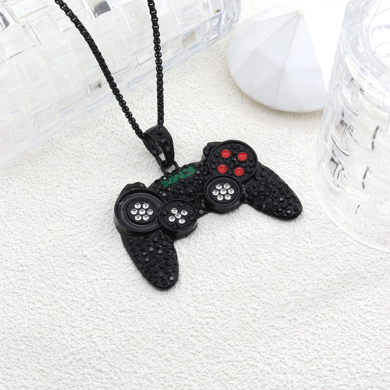 To My Son/Grandson Necklace Colorful Crystal Game Controller Necklaces Punk