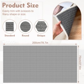 Non-Slip Mat for Carpet, Non-Slip Carpet Underlay, 70 x 200 cm, Reusable Rug, Non-Slip Underlay, Cut to Size, Suitable for Home, Office and Kitchen Drawers